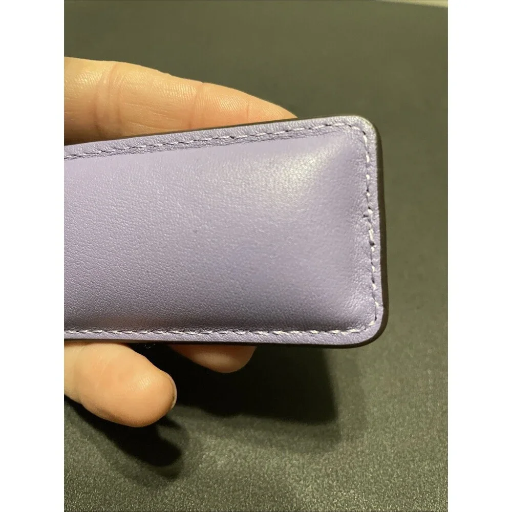 Huge COACH CHARM 3.5” Purple Leather Hang Tag Fob Pillow Puffy Tabby